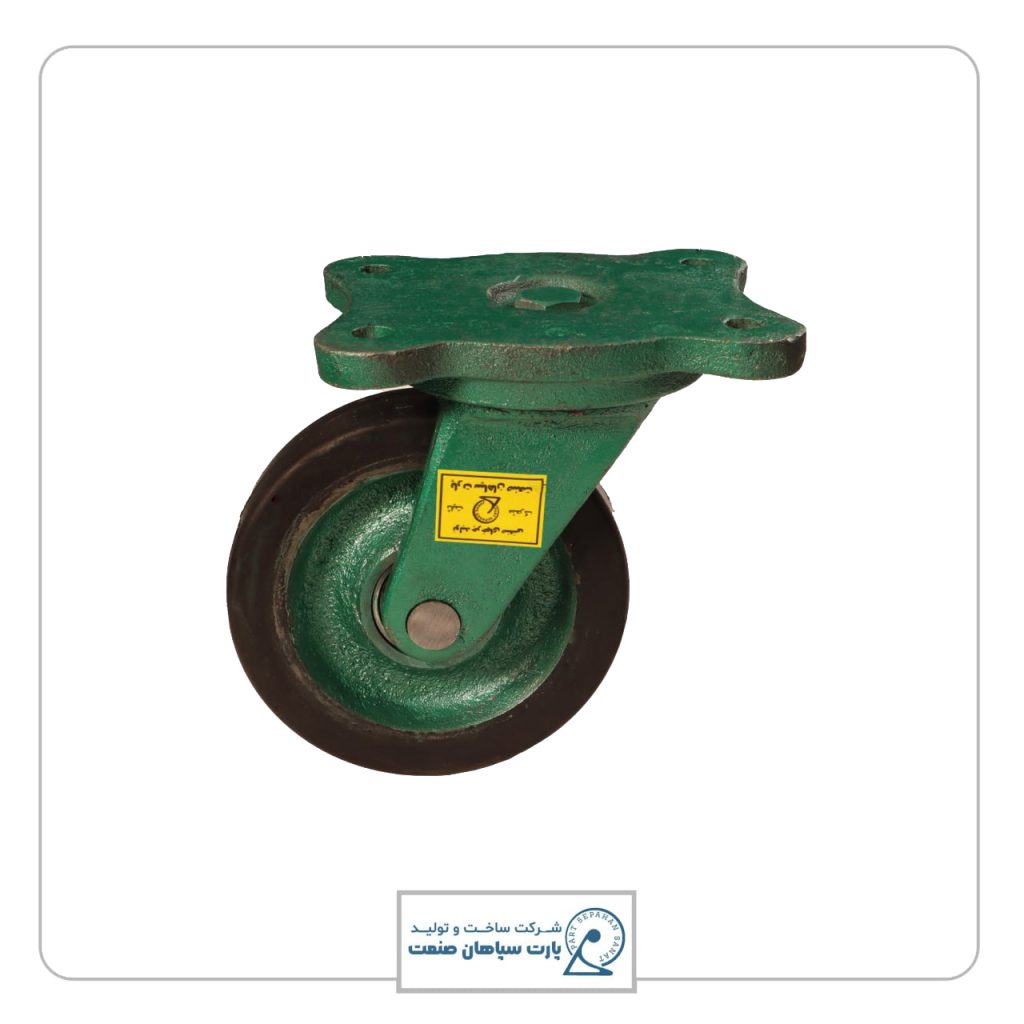 چرخ چدنی لاستیکی گردان 1