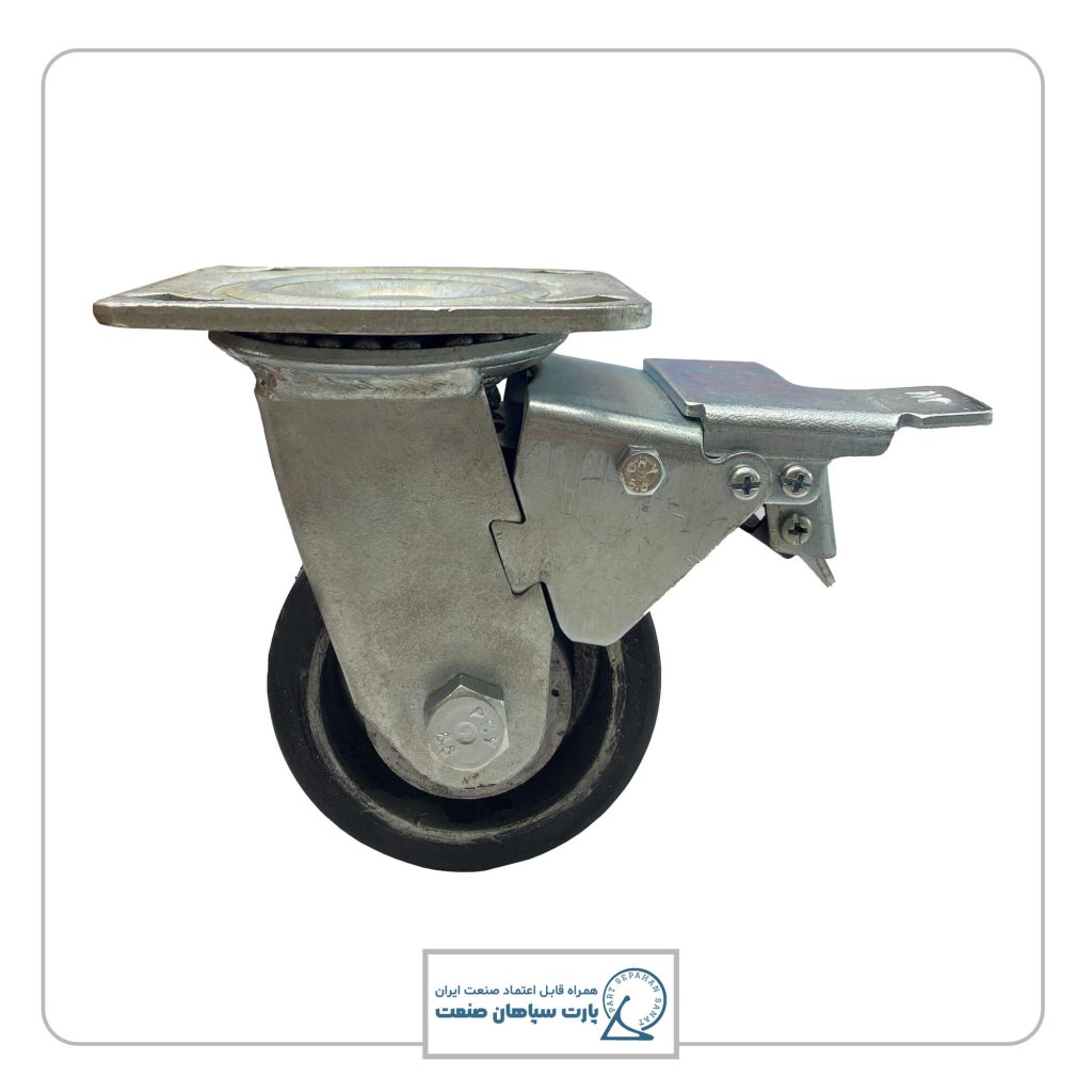 چرخ چدنی اهنی گردان ترمزدار